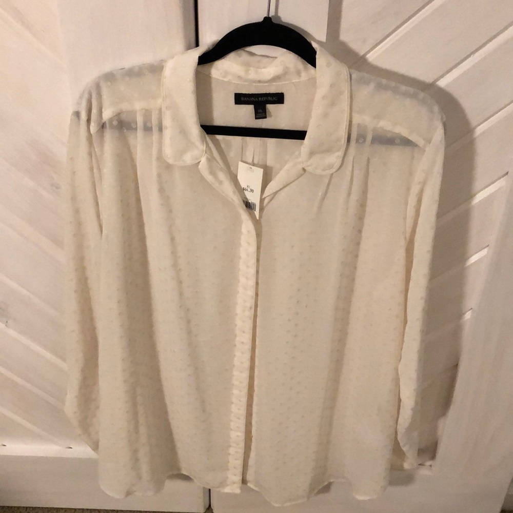 banana republic polka dot blouse